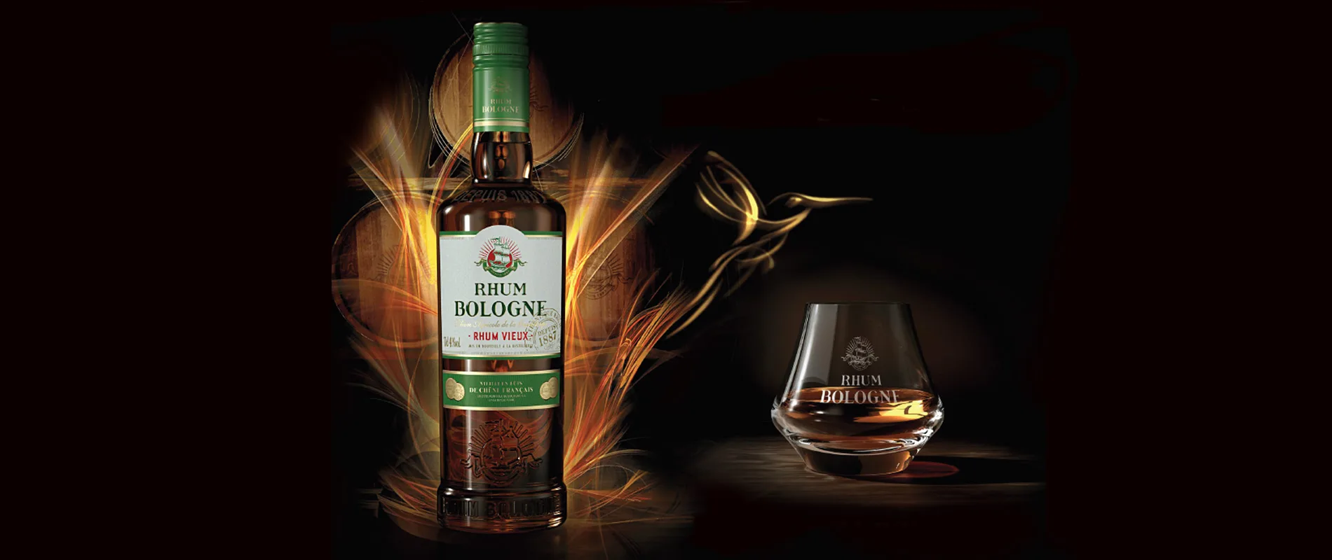 Bouteille de rhum vieux de la distillerie Bologne à Basse-Terre en Guadeloupe